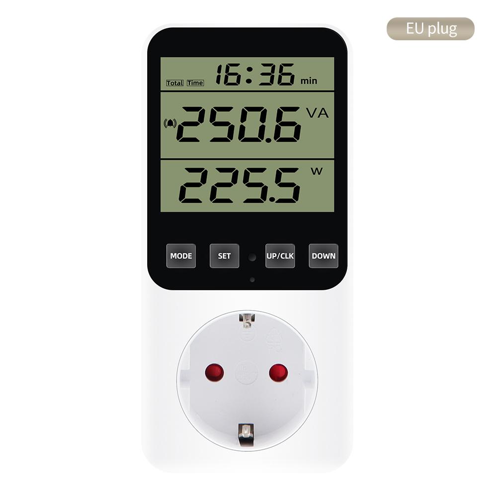 Multifunction Power Meter LCD Digital Wattmeter Energy Meter Socket 220V EU Plug Electric Cost KWH Smart Control Analyzer