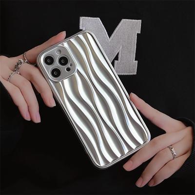 Ins Japonya 3d Renkli Paspas Su Dalgalanma Yumuşak Silikon Telefon Kılıfı Iphone 14 13 12 11 Pro Max Lüks Gümüş Kız Arka Kapak