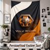Custom Tapestry Wall Hanging, Wolverhampton Wanderers Football Personalized Name Text Home Wall Decor