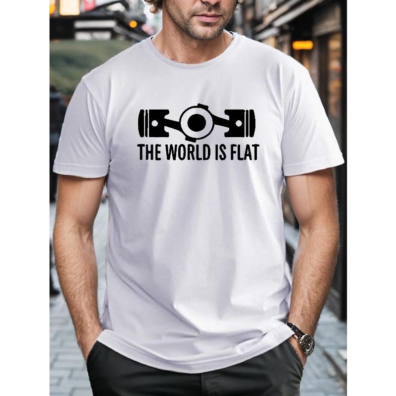 European sizes Plus Size Men s T-Shirt with Geometric Print - Casual, Breathable , Round Neck, Summer Tee S белый
