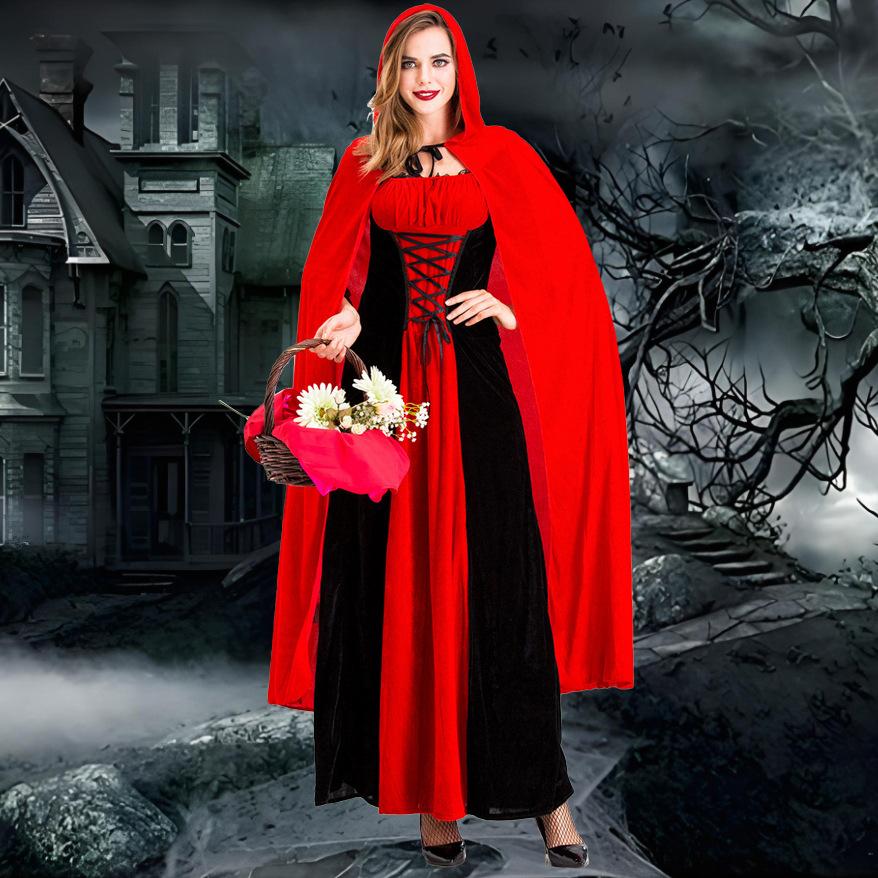 Halloween clothes cos grandma wolf vampire little red riding hood costume, castle queen cape costume