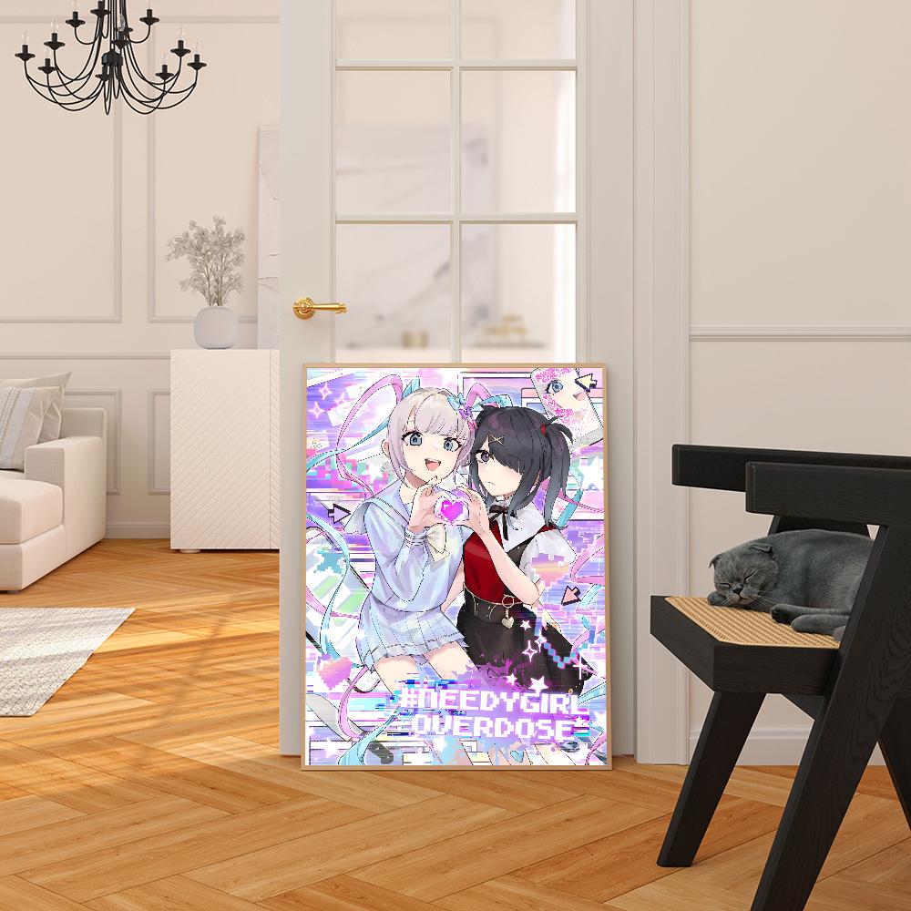 Needy Girl Overdose Game Self-adhesive Poster Fancy Wall Art Sticker for Living Room Bar Game Decorative Painting Aesthetic Art
