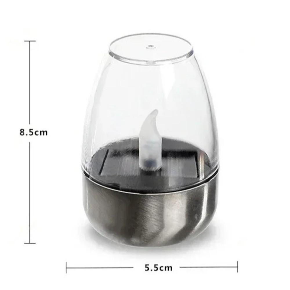 Stainless Steel Solar Candles Light Waterproof Design Night Light Flameless Solar Candles LED Light Atmosphere Light