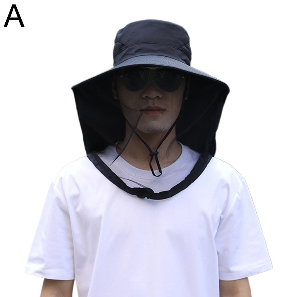 

Mosquito Bee Prevention Cap For Fishing Insect Protective Cap Mosquito Head Net Full-Mesh Hat With Drawstring Windproof Strap