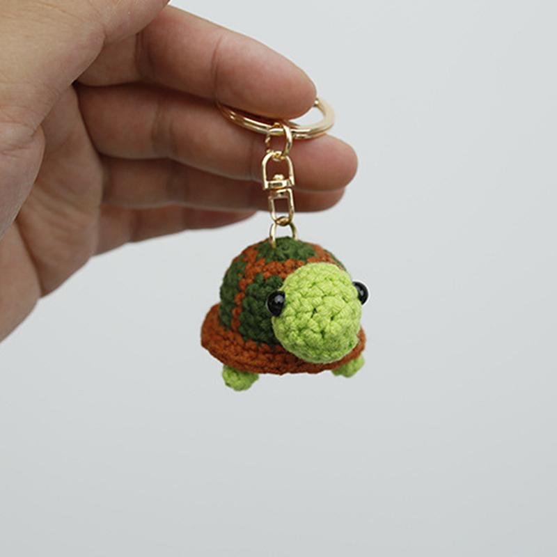 Funny Novelty Little Turtle Doll Crochet Keychain Pendant Creative Car Keyrings Exquisite Backpack Decoration Accessories Gifts