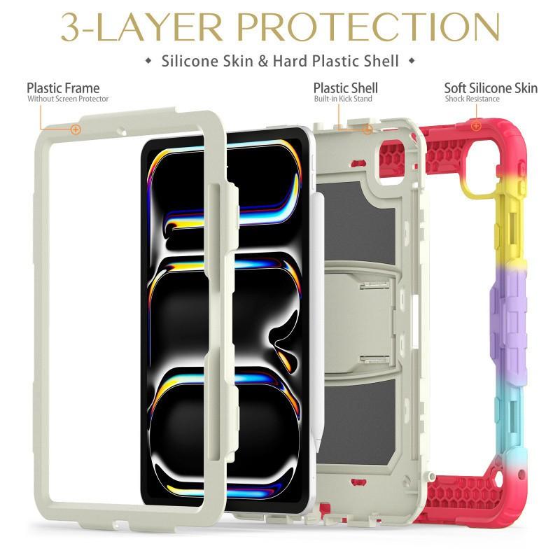 Silicone PC Full Coverage Case IPad Pro 11 Inch Air 6 With Shockproof Stand Anti-Scratch Design