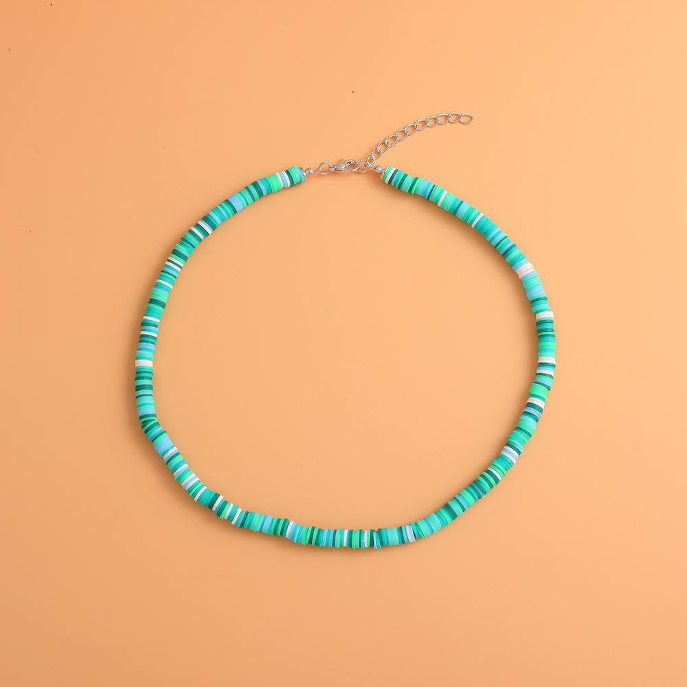 

Boho Fashion Rainbow Color Polymer Clay Choker Necklace For Women Vintage Ethnic Handmade Necklace Femme Zircon Gift