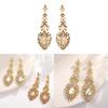 Vintage Water Drop Earrings For Women With Gold Finish For Evening Wear