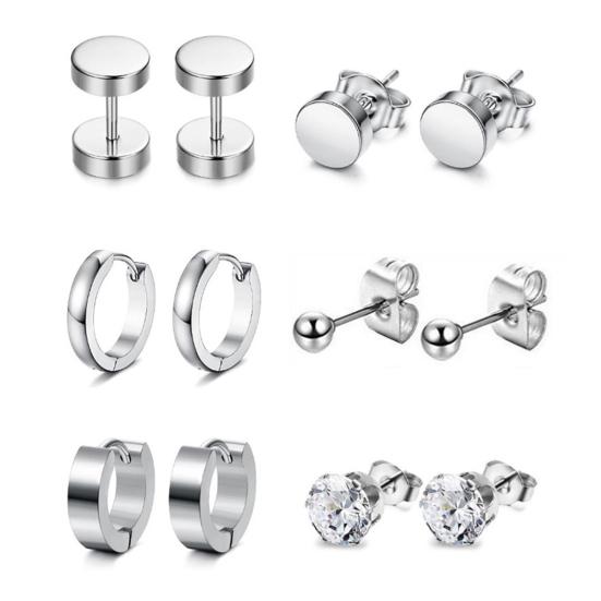 

Серьги-гвоздики из изысканной нержавеющей стали разных типов серебряный