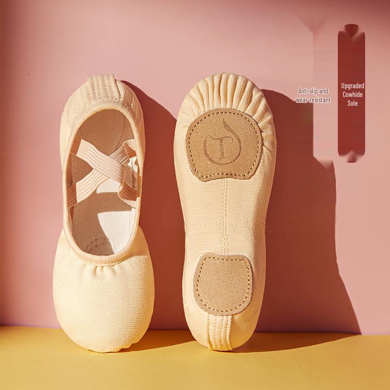 Barnesko i lerret for ballett - Myk såle for dans og yoga