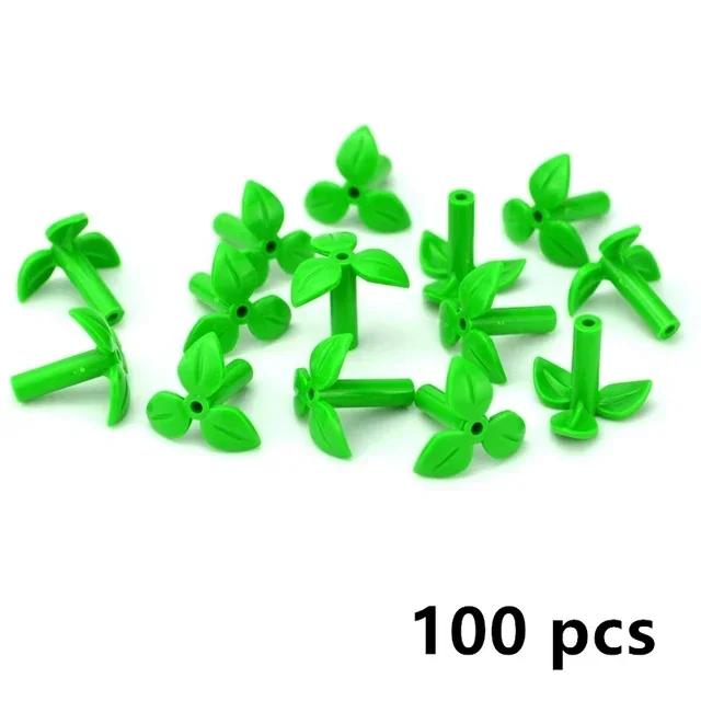 MOC Plants Accessories Bricks 3471 2435 6064 3778 City House Trees Pine Prickly Bush Green Grass Military Building Toys