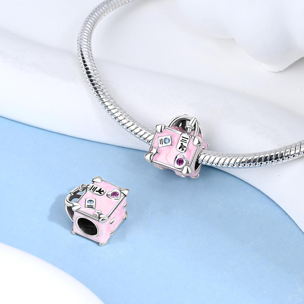 New Charms Copper Airplane Globe Suitcase Air Balloon Travel Beads Fit Original Bracelet Necklace Diy Jewelry