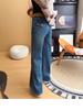 Jeans Évasés Taille Haute Edition Limitée Thé au Lait - Pantalon Velours Amincissant Push-Up Hanches Femme Automne/Hiver