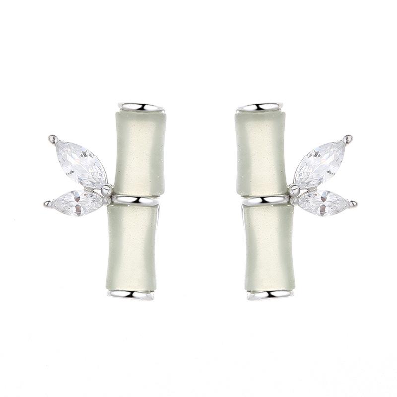 

Bamboo Stud Earrings Female Mori Temperament Versatile Earrings National Style Retro Earrings