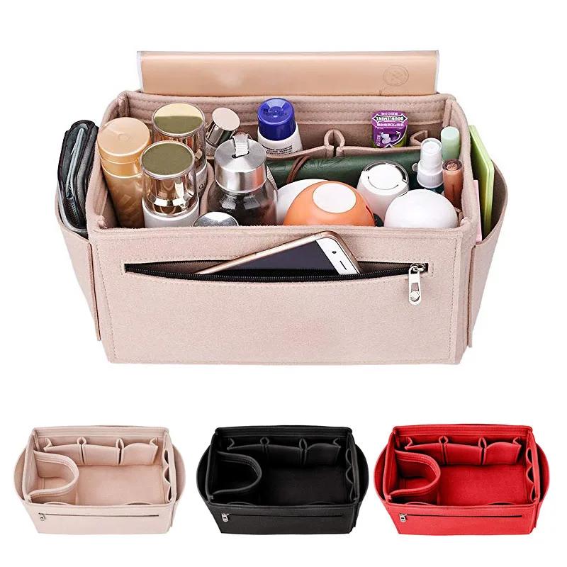 Make up Organizer Felt Cloth Handbag Organizer Insert Bag Travel Inner Purse Portable Cosmetic Bags Fits Speedy Neverfull
