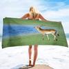 Beach Towel Antelope Print Microfiber Quick Dry Travel Towels Lightweight Compact Beach Accessories For Swimming,Camping,Holiday