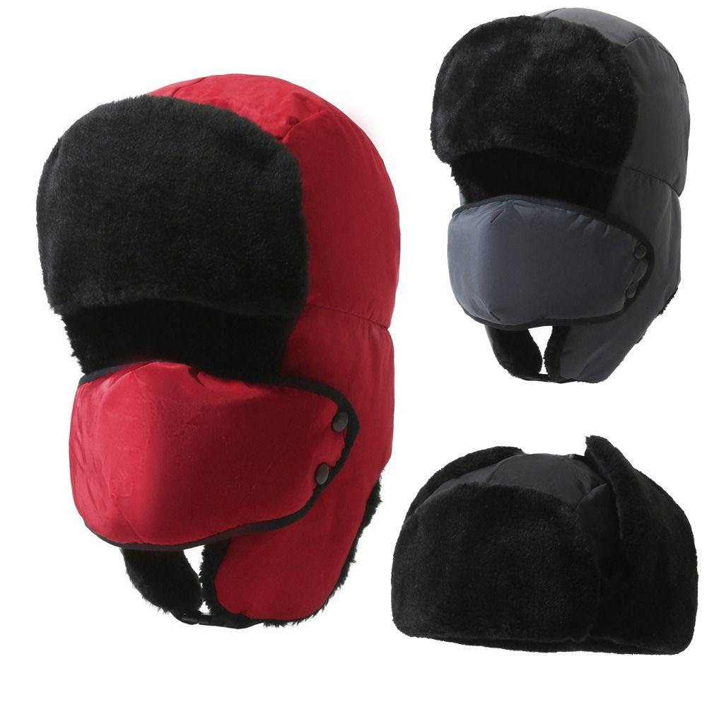 Ear Protection Thick Balaclava Windproof Warm Snow Cap Sports Winter Bomber Hats  Outdoors