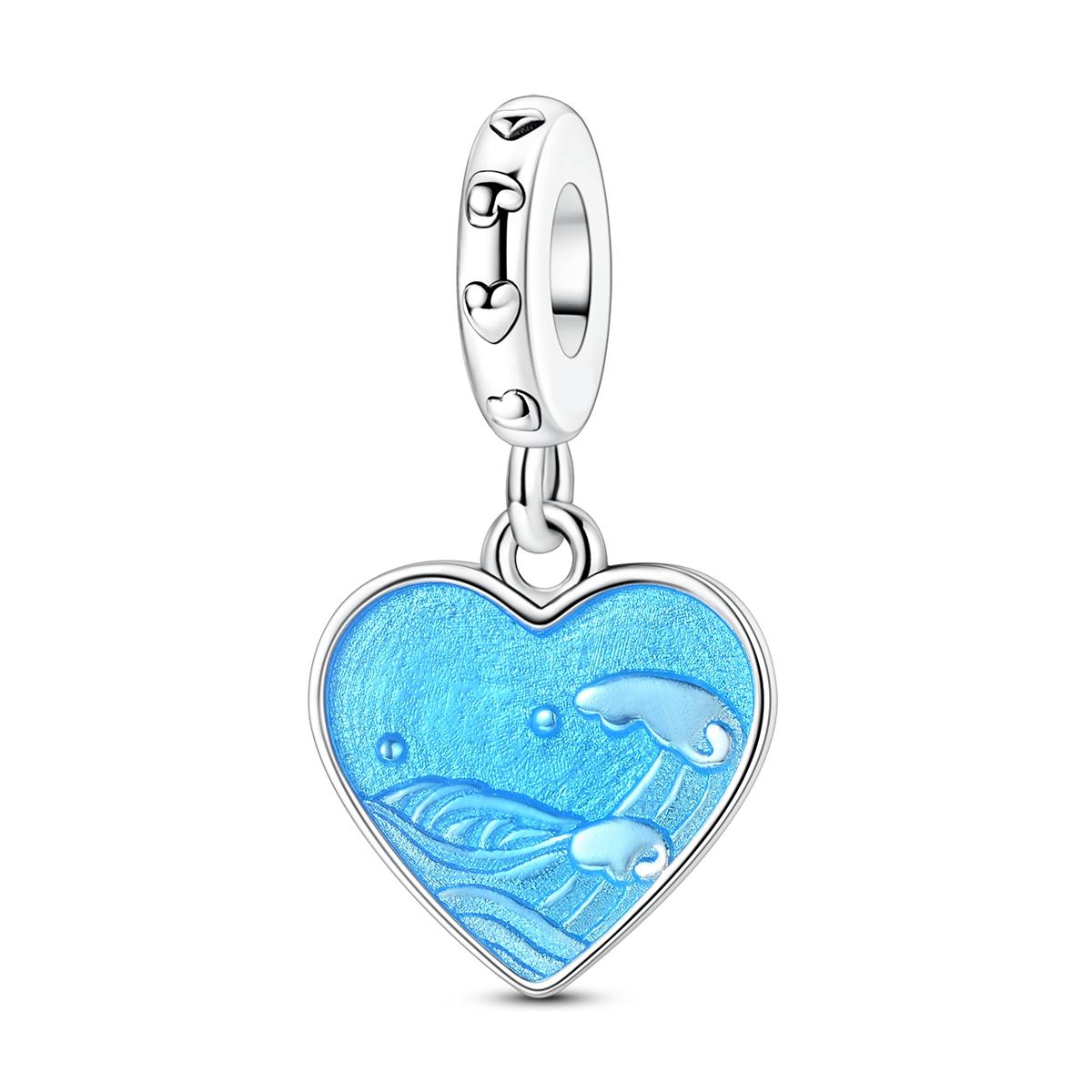 925 Sterling Silver Blue Bead Charm Bracelet Pendant DIY Fine Jewelry for Women