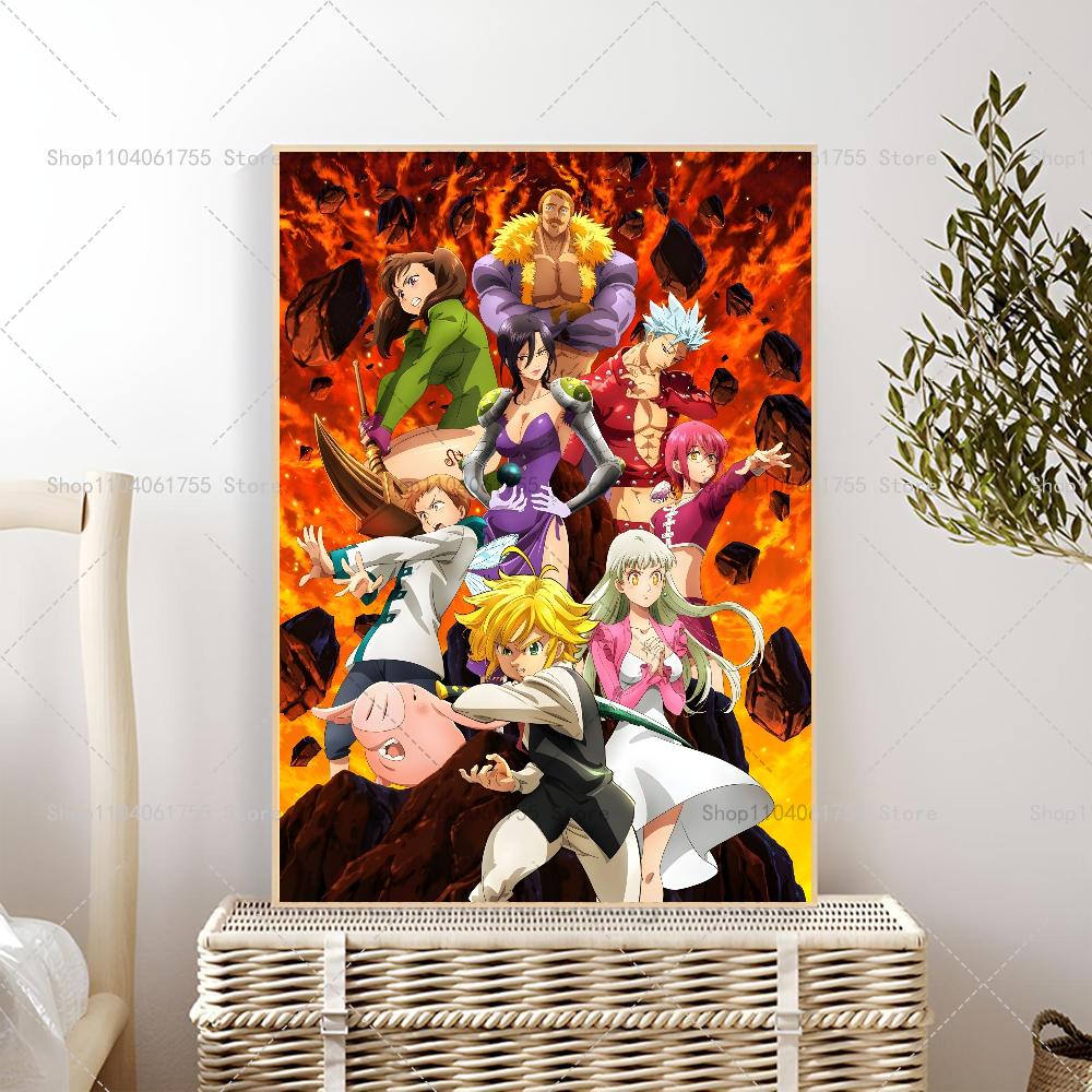 

1 шт. японский аниме-плакат «Семь смертных грехов», самоклеящаяся художественная водонепроницаемая бумажная наклейка, декор для стен кофейни, бара 21cm×30cm NoFrame