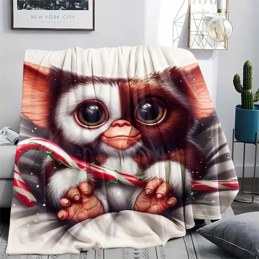 1pz Coperta in Flanella con Stampa Gremlins, Alta Qualità per Tutte le Stagioni, Arredamento per la Casa, Calore e Comfort, Perfetta per Regali di Natale