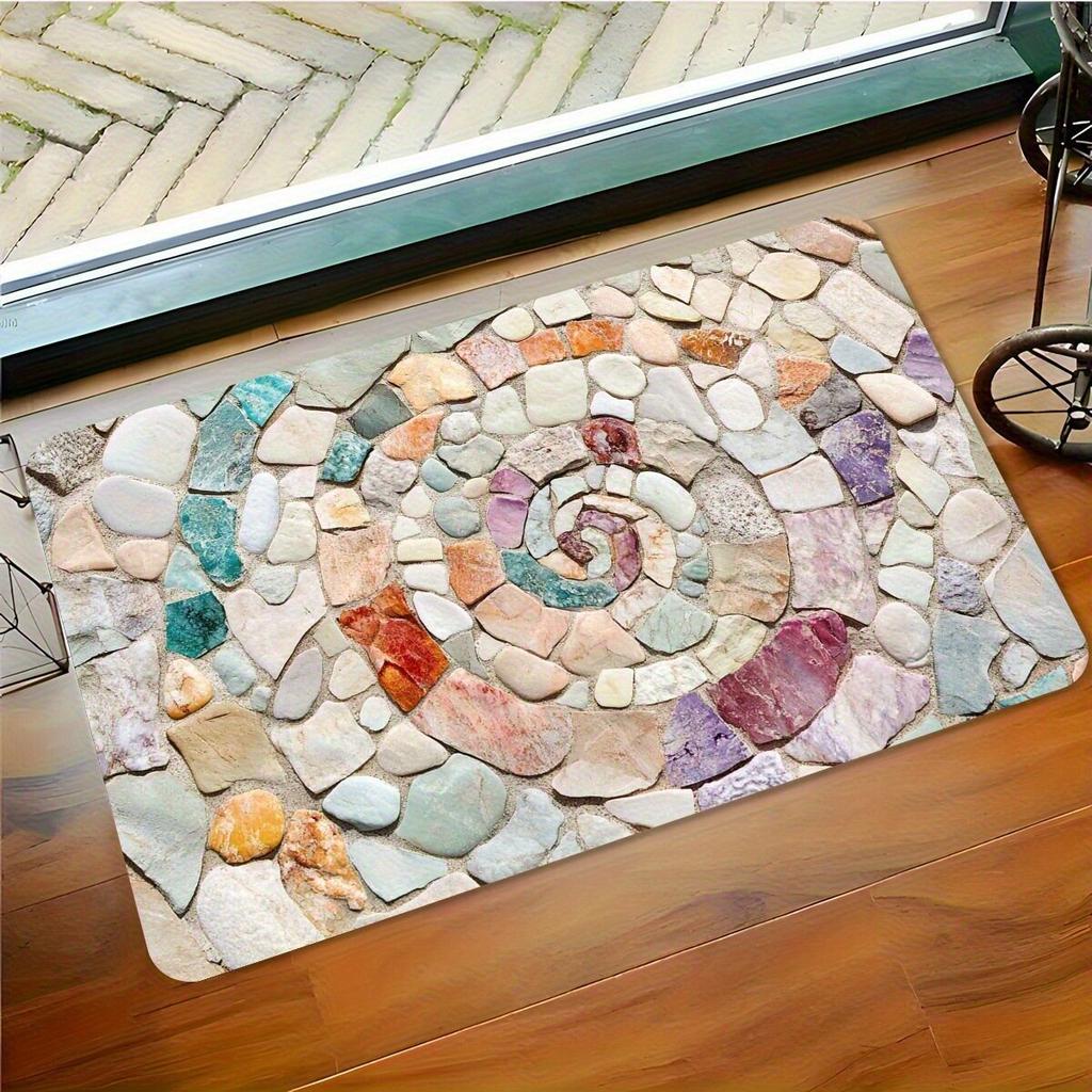 Rendering Flower Toilet Decorative Floor Mat Absorbent Bathroom Floor Mat Diatom Mud Floor Mat Absorbent Floor Mat Toilet