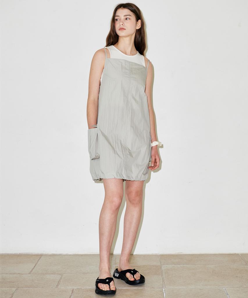 Slow Garments Parachute Mini Dress - Gray
