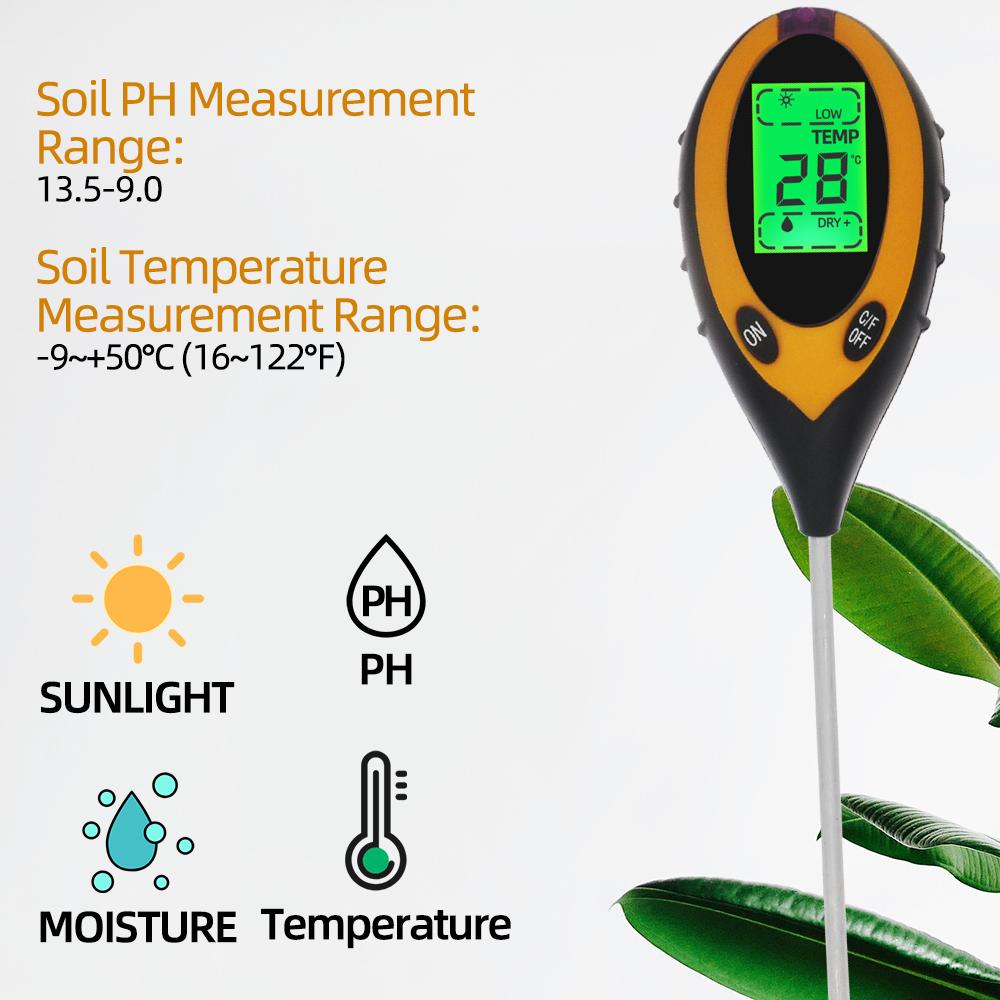 2/3/4/5 In 1 Soil PH Meter Soil Tester Flower Meter Moisture Meter Temperature Sunlight Intensity Analysis Acidity Garden Tool