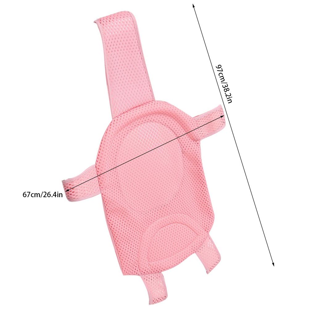 Baby Bath Net Slip Proof Mesh Comfortable Baby Bath Seat Support Net with 5 Safety Support Corner for Baby Newborn Pink