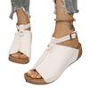 European and American Summer New European and American Fashion Fish Mouth Thick-soled Wedge Sandals Large Size One-word Buckle Strap Flat Sandals