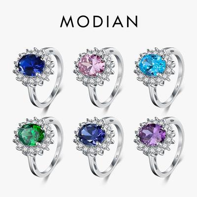 2,0 Ct Mode 925 Sterling Silber Ring Mode Frauen Geschenk 5A Zirkon Schmuck Marke Hochzeit Engagement Silber Ringe