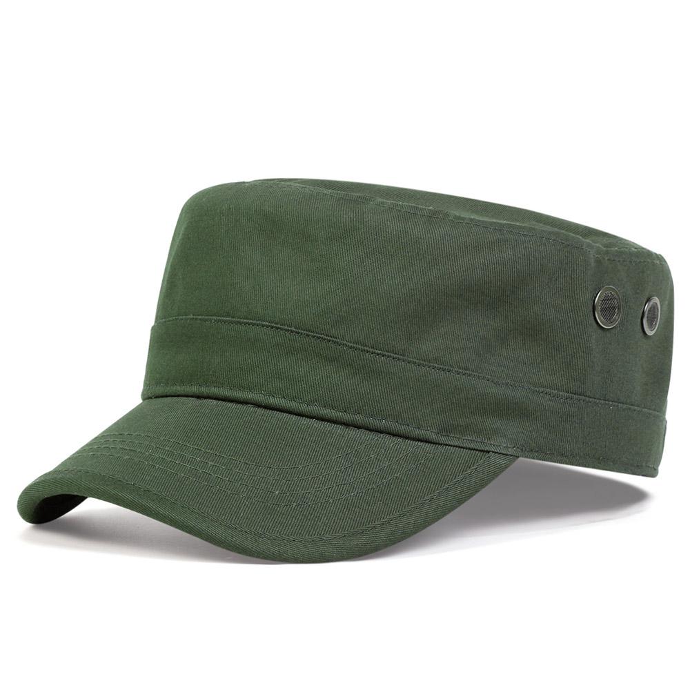 Vintage Flat Top Cap Sun Hat Camouflage Military Cap Outdoor Sunscreen Sports Hat Washable Cotton Baseball Cap Casual Men Hat