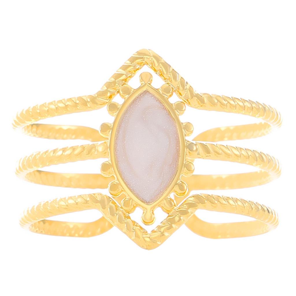 High-End Edelstahl Blumen- & Seestern Offener Ring für Damen