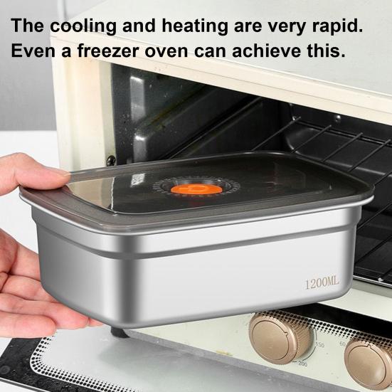 Lunch Box with Lid Stackable Snack Containers Leak-proof Stainless Steel Food Container for Fruits