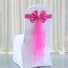 6pcs Elastic Chair Ties Spandex Chair Sashes Bows Stretchable Chair Sash Bows for Reception and Ceremony Decorations