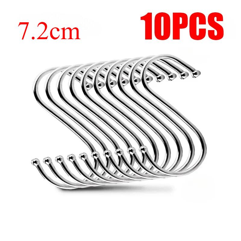 

20/10 шт. S-образный крючок из нержавеющей стали для одежды, сумок, полотенец, растений, вешалка, многофункциональная, для кухни, спальни, перила, крючки для вешалок S-образной формы