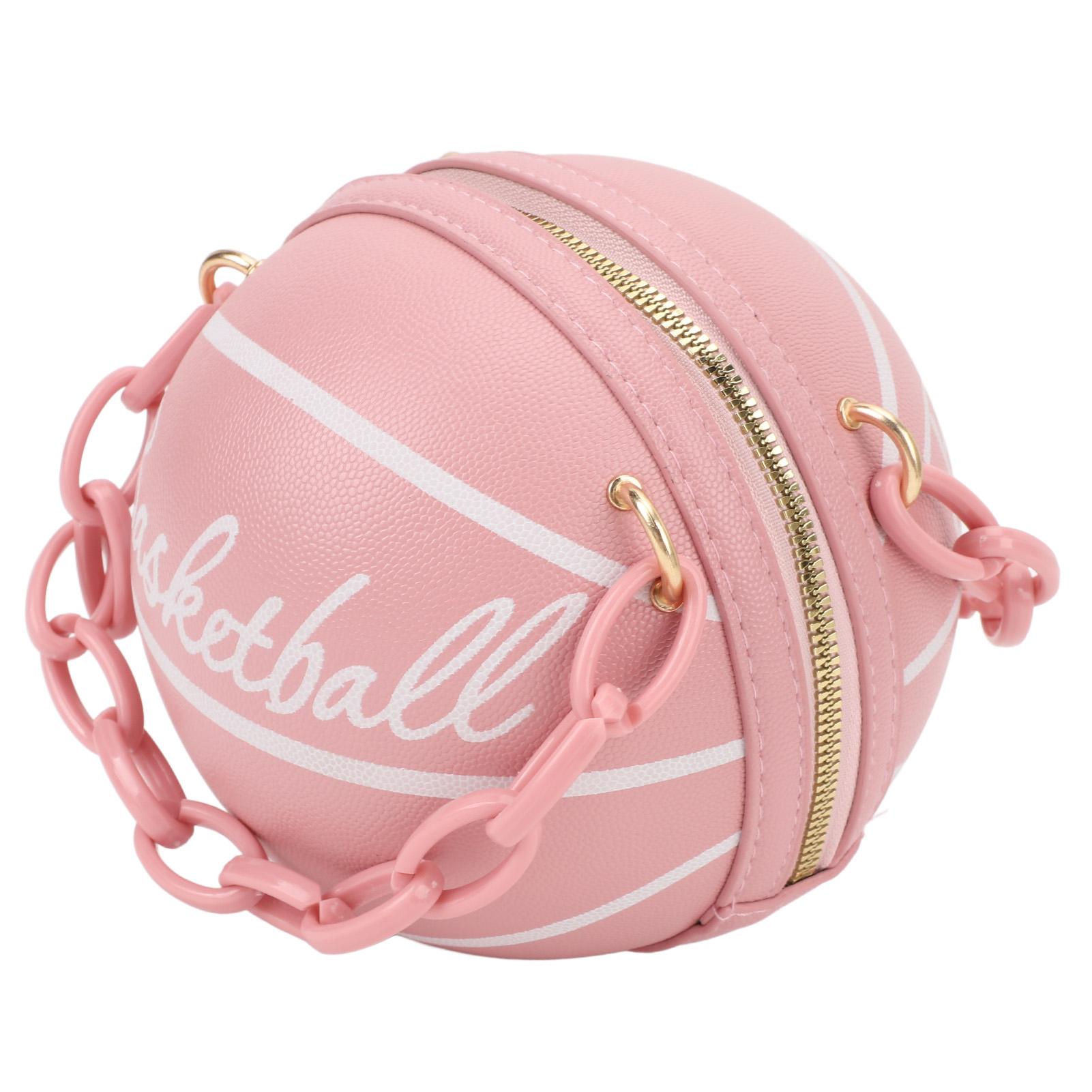 

Basketball Shape Shoulder Bag PU Leather Cute Fashionable Round Handbag for Women Girls