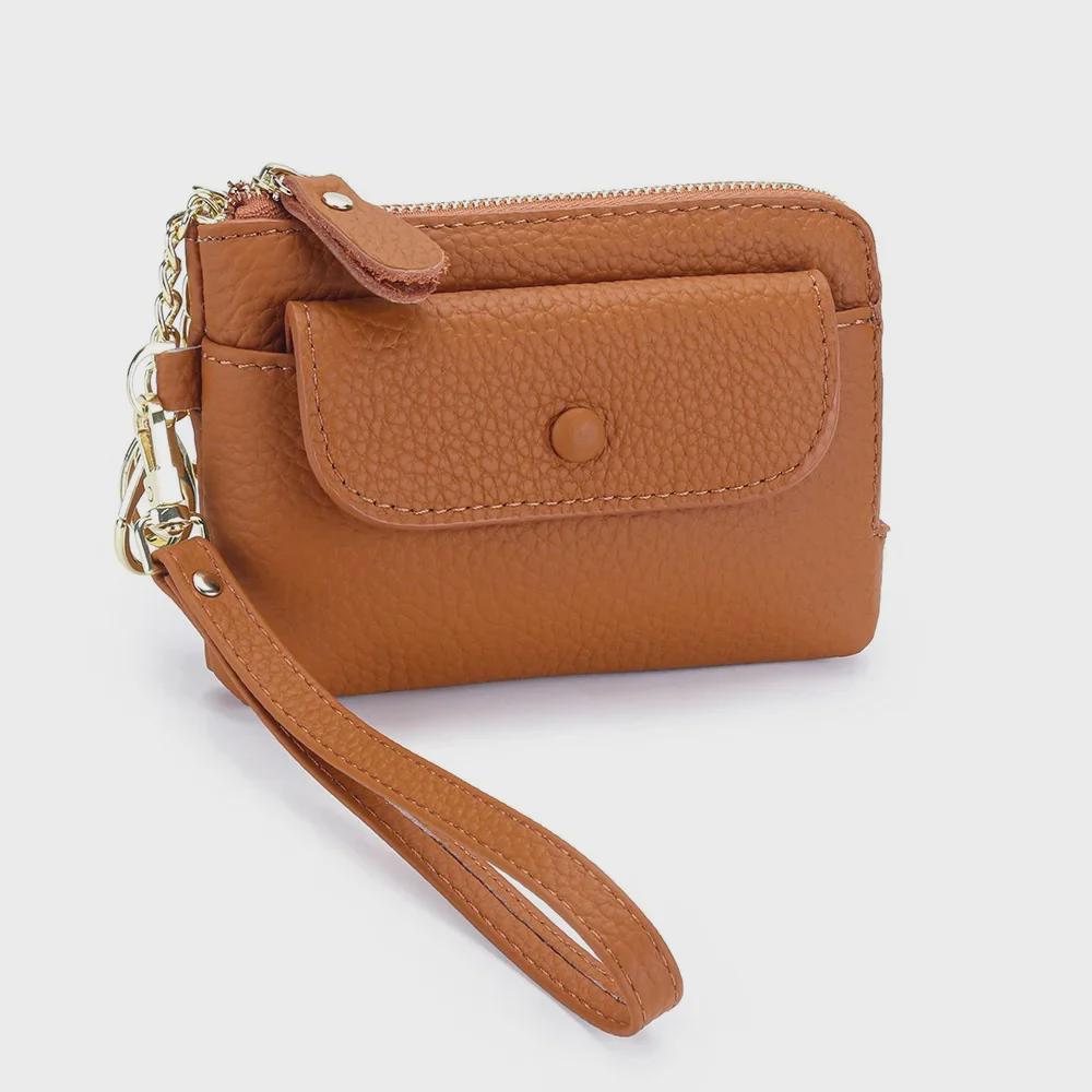 Women's Large Capacity Genuine Leather Coin Purse - Ultra-Thin, Multi-Functional Compact Clutch Bag