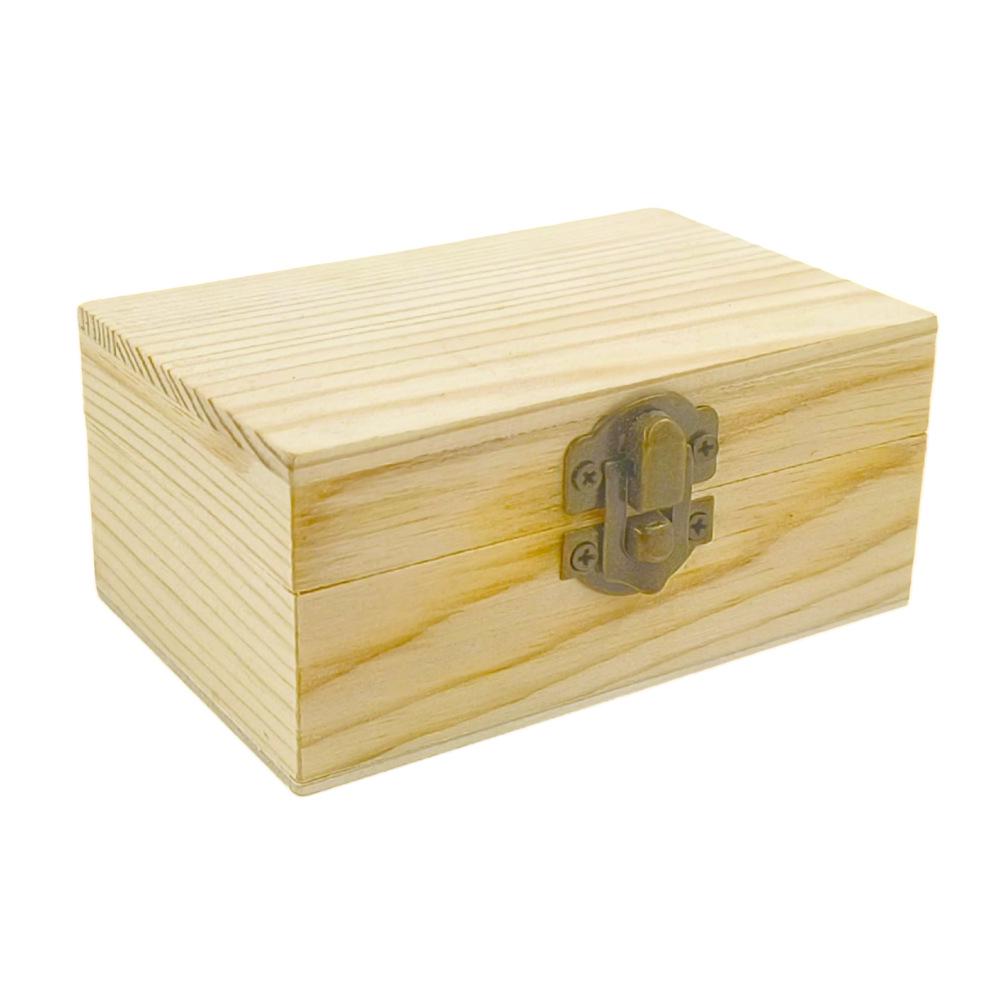 Small Solid Wood Pine Jewelry and Gift Storage Box