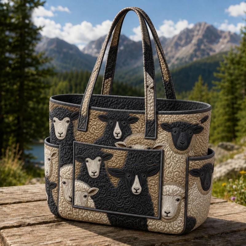 Large Capacity Tote Bag Digital Print Quilted Single Shoulder Hand Carry Casual Travel