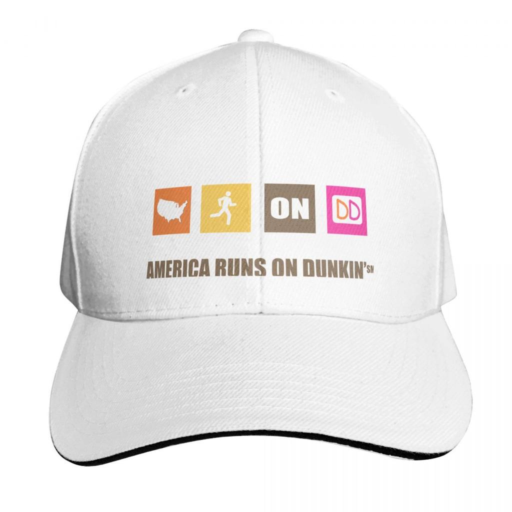 America Runs On Dunkin Baseball Cap Vintage Retro Embroidered Lightweight Packable Gift for Him Her