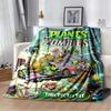 Coperta in Flanella Stampa P-Plants Vs Z-Zombi Morbida Calda Plaid Leggera Accogliente Coperta per Camera da Letto Divano Viaggio Casa Decorazione Festiva Regalo