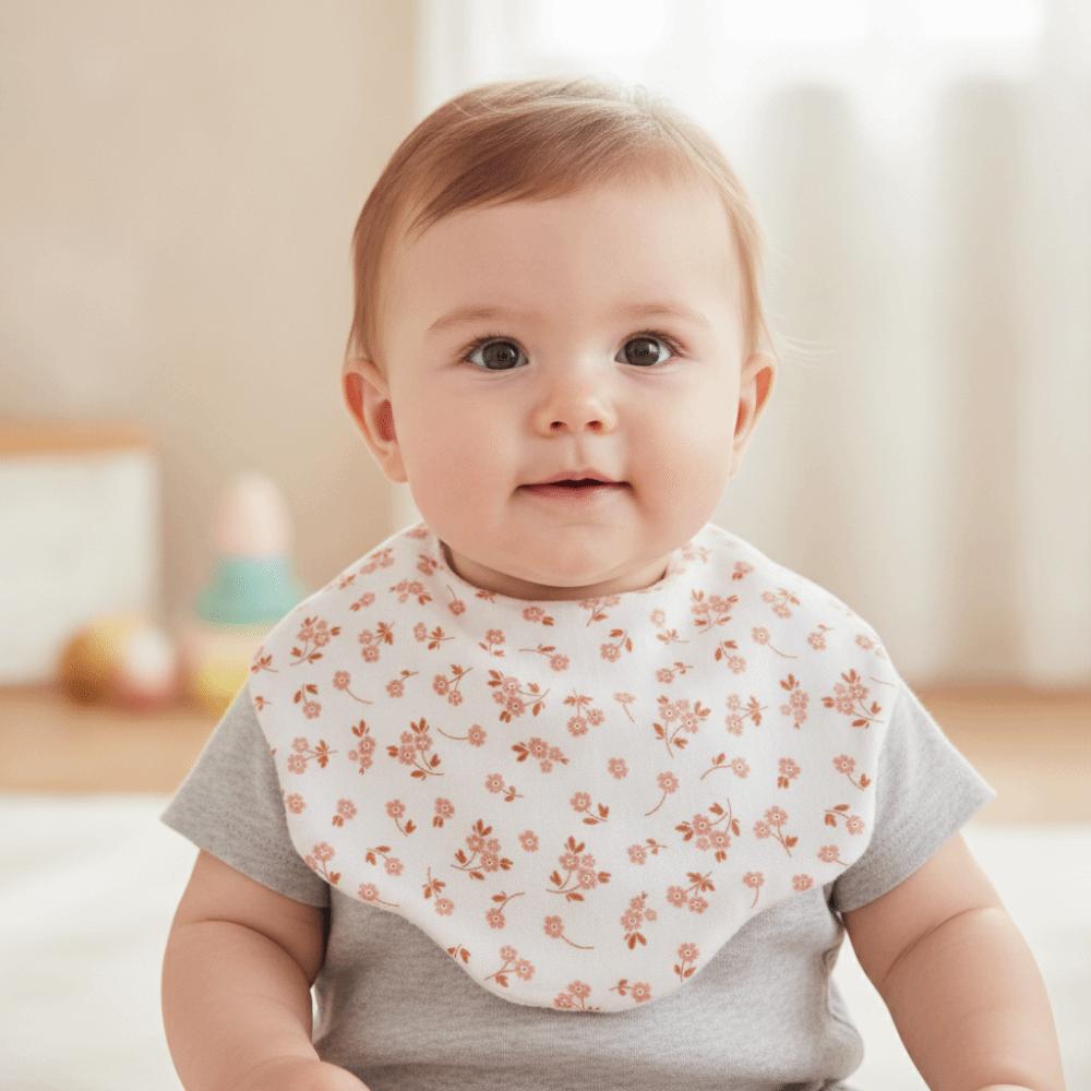 360-Degree Coverage Drool Bib Cotton Gauze Burp Cloth Soft Baby Feeding Bib For Newborn Infants
