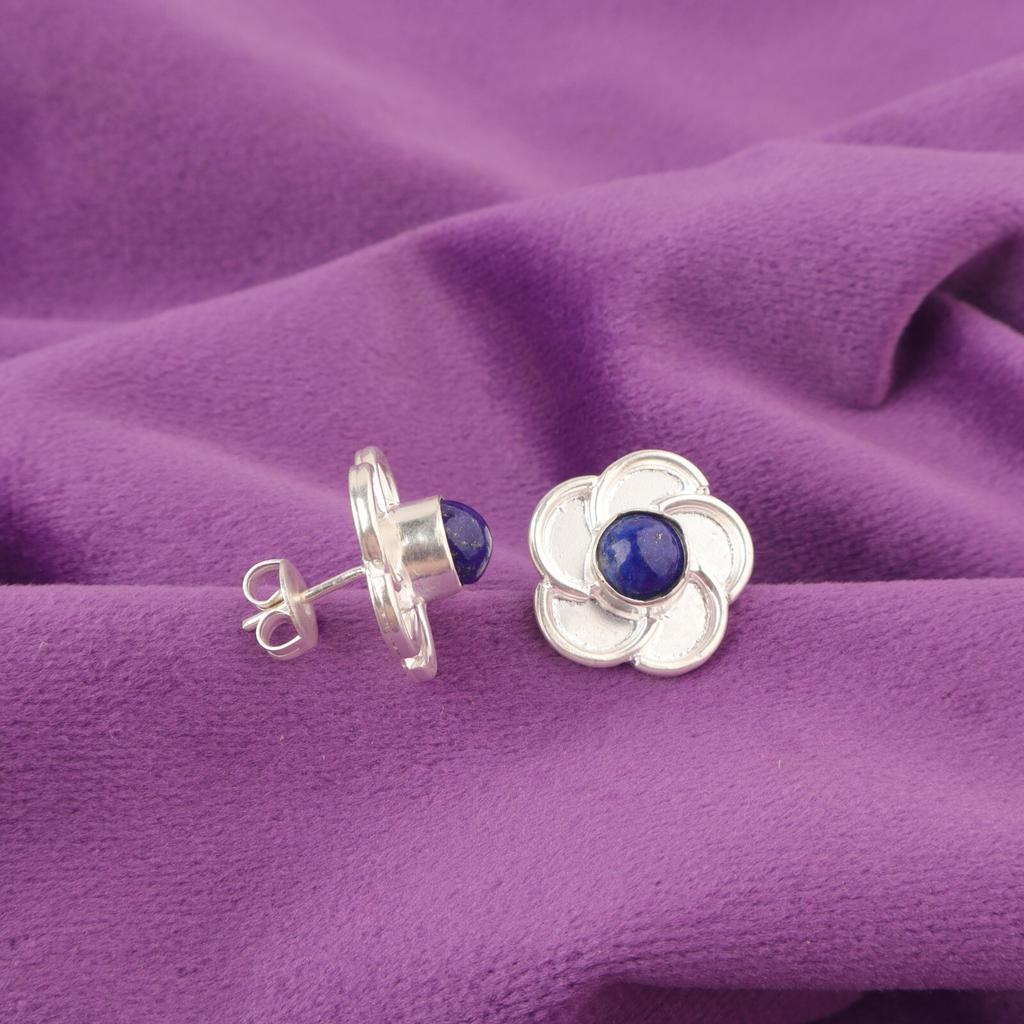 Sisters Day Deal Lapis Lazuli Gemstone Stud Post New Earrings Jewelry 925 Silver EE-157-21