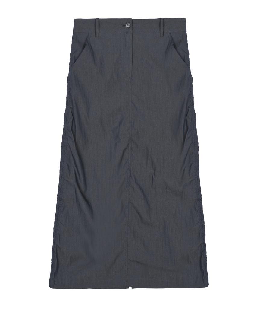 Nigaennikol Nicole Shirring Long Skirt_Denim