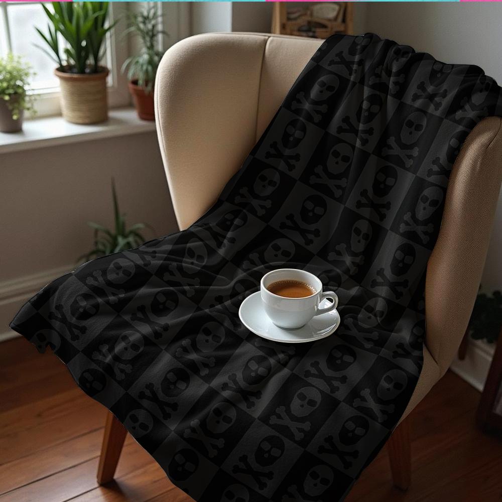 Chalky Cloud Cartoon Anime Print Flannel Blanket Soft Warm Throw for Kids Bedroom Sofa Christmas Office Car