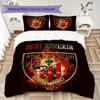 Athletic Club de Bilbao Ensemble de couette à motif Housse de couette Taie d'oreiller Décoration de maison Cadeau d'anniversaire (1 * housse de couette + 2 * taie d'oreiller sans garnissage)