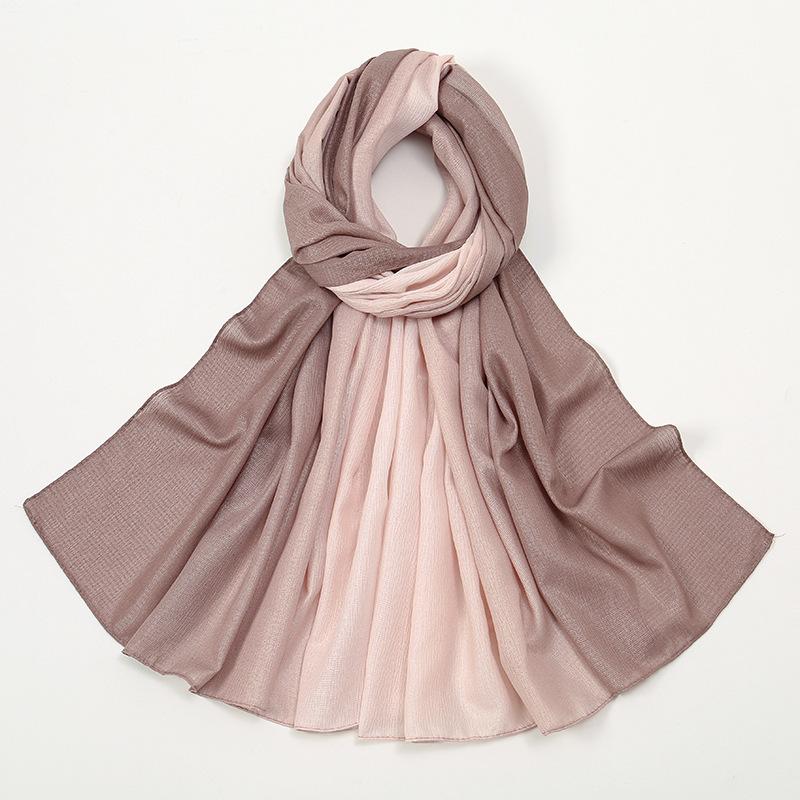 - Popular Gradual Change Color Matching Long Scarf New Bright Polyester Scarf Malaysia Indonesia Women'S Headscarf