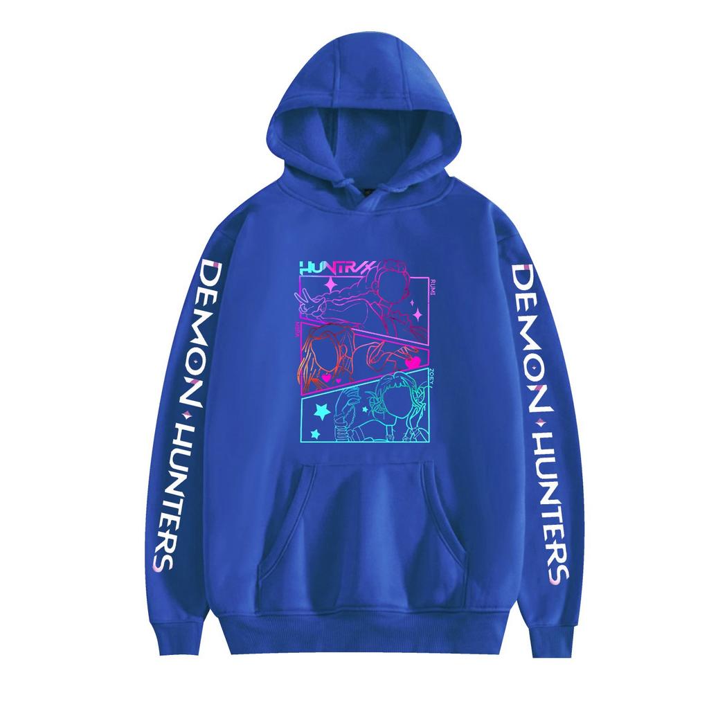 Unisex KPop Demon Hunters Anime Hoodie Sweatshirt Cartoon Printed Streetwear Hoodies for Couples Men Women