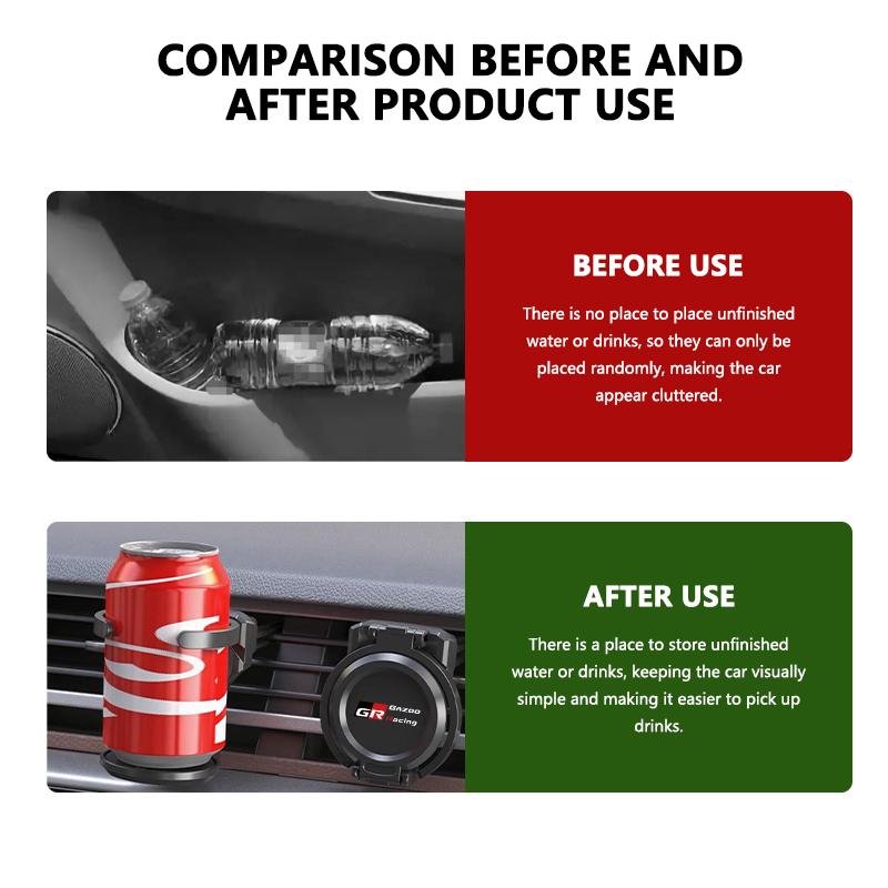 Car Air Outlet Folding Drink Coffee Cup Storage Holder Accessories For Toyota Crown Land Cruiser RAV4 Camry Yaris Corolla Prius