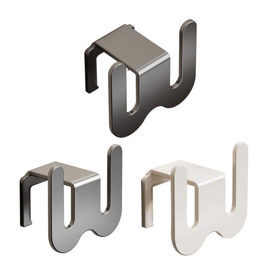 Wall-Mounted Shoe Rack with Drainage Holes Space-Saving Aluminum Hooks for Bathroom Kitchen No-Drill Adhesive Installation Rack for Slippers Towels